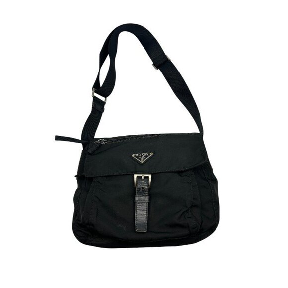 PRADA Tessuto Nylon Shoulder Bag Black W1